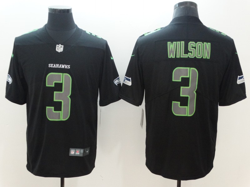 Seahawks #3 Russell Wilson Black Impact Limited Stitched Jersey - Zenithce