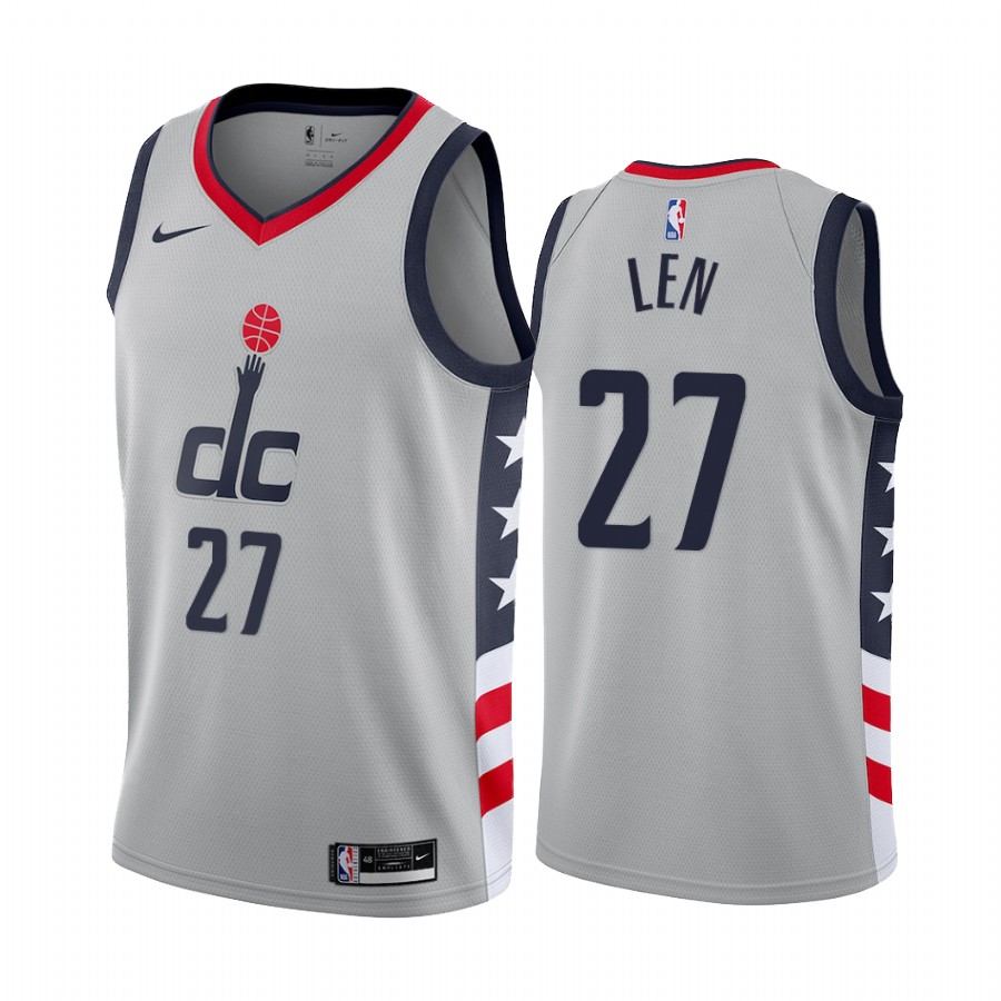 Wizards #27 Alex Len Gray Swingman 2020-21 City Edition Jersey - Zenithce
