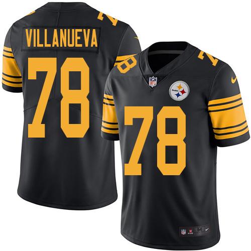 Steelers #78 Alejandro Villanueva Black Stitched Limited Rush Nike Jersey - Zenithce