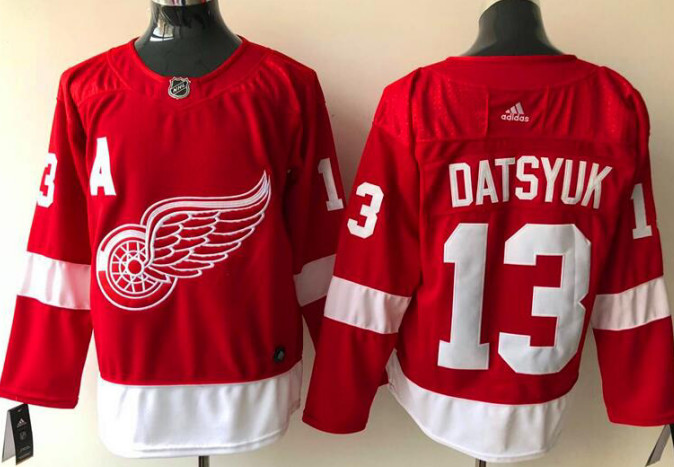 Red Wings #13 Pavel Datsyuk Red Stitched Jersey - Zenithce