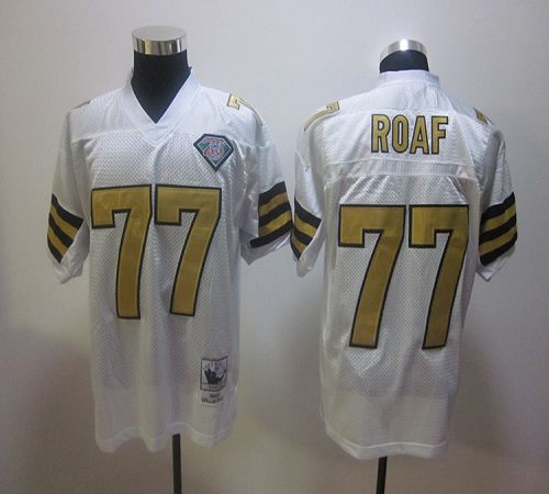 Mitchell And Ness Saints #77 Willie Roaf White Stitched Jersey - Zenithce