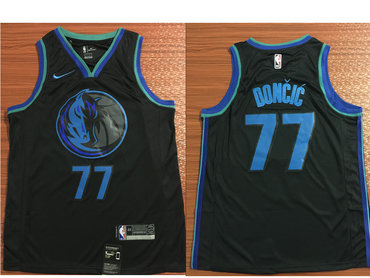 Dallas Mavericks #77 Luka Doncic Black 2018-19 Swingman City Edition Jersey - Zenithce