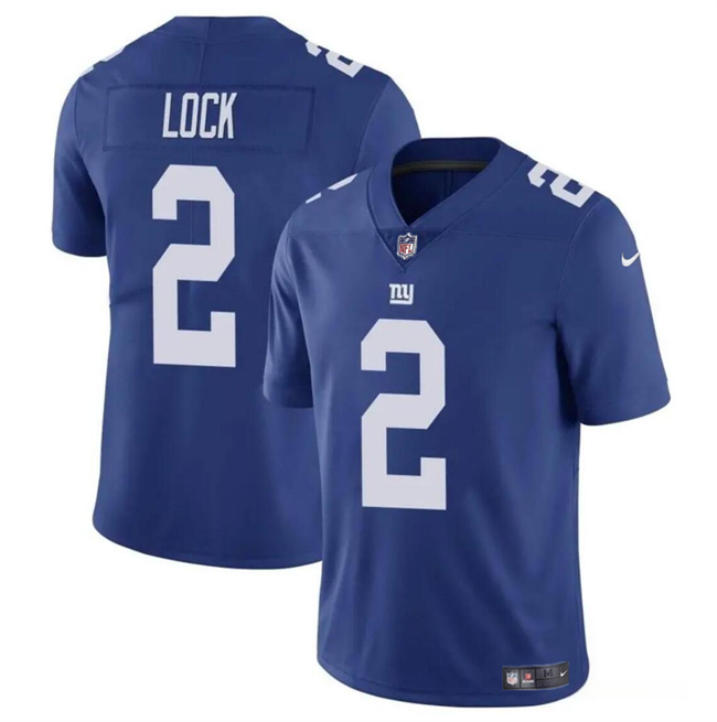New York Giants #2 Drew Lock Blue Vapor Untouchable Limited Stitched Jersey - Zenithce