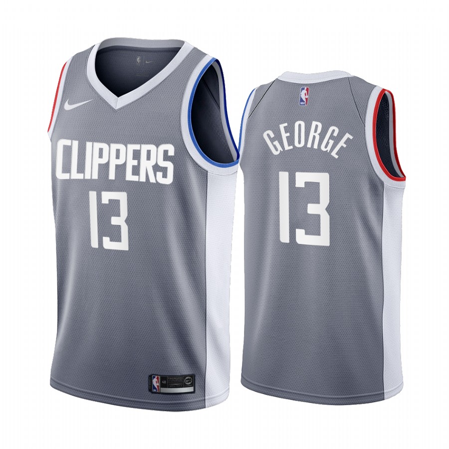 Los Angeles Clippers #13 Paul George Gray Swingman 2020-21 Earned Edition Jersey - Zenithce