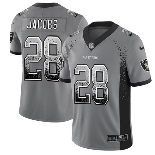 Raiders #28 Josh Jacobs Black Drift Fashion Color Rush Limited Stitched Jersey - Zenithce