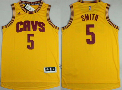 Cleveland Cavaliers #5 J.R. Smith Revolution 30 Swingman 2014 New Yellow Jersey - Zenithce