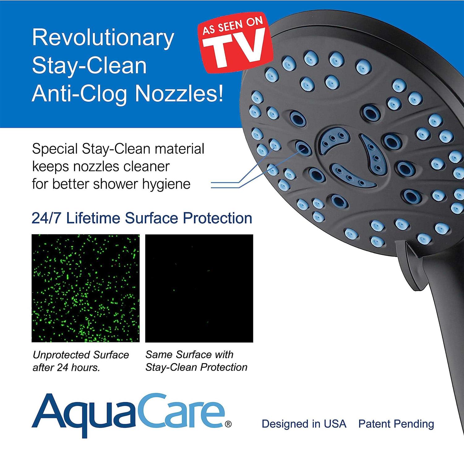 Hotel Spa AquaCare High Pressure 8-mode Handheld Shower Head - Zenithce