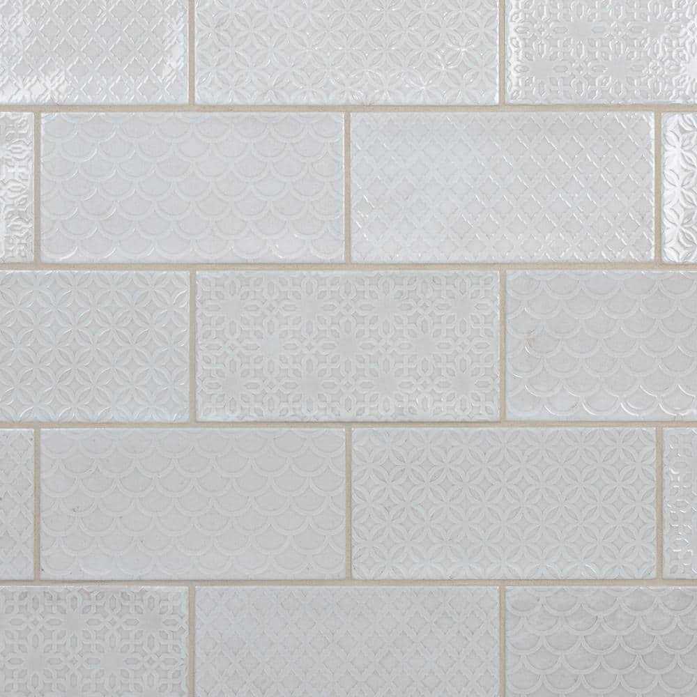 Merola Tile Camden Decor 4 in. x 8 in. Ceramic Wall Tile - Zenithce