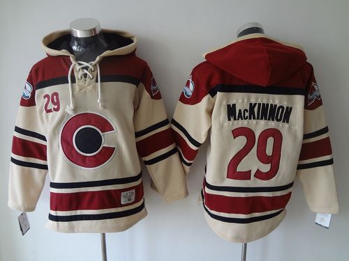 Avalanche #29 Nathan MacKinnon Cream Sawyer Hooded Sweatshirt Stitched Jersey - Zenithce
