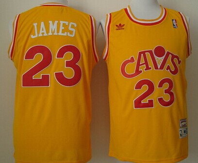 Cleveland Cavaliers #23 LeBron James CavFanatic Yellow Swingman Throwback Jersey - Zenithce