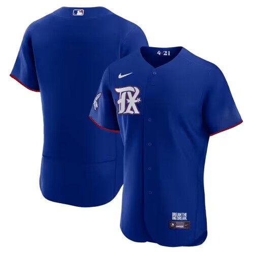 Texas Rangers Blank Royal 2023 City Connect Flex Base Stitched Jersey - Zenithce