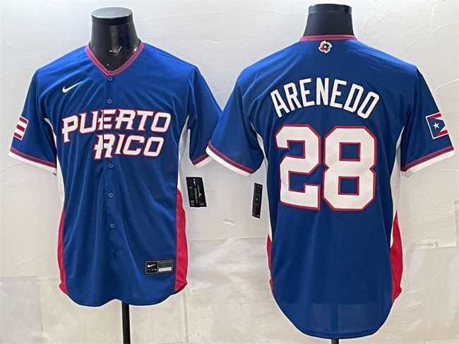 Puerto Rico #28 Nolan Arenado Royal 2026 World Classic Road Stadium Stitched Jersey - Zenithce