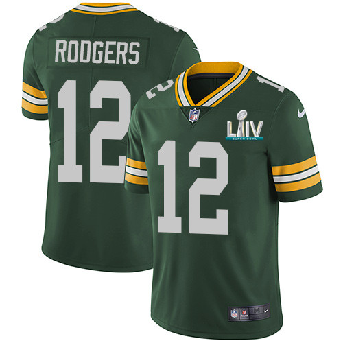 Green Bay Packers #12 Aaron Rodgers Green Super Bowl LIV Vapor Untouchable Stitched Limited Jersey - Zenithce