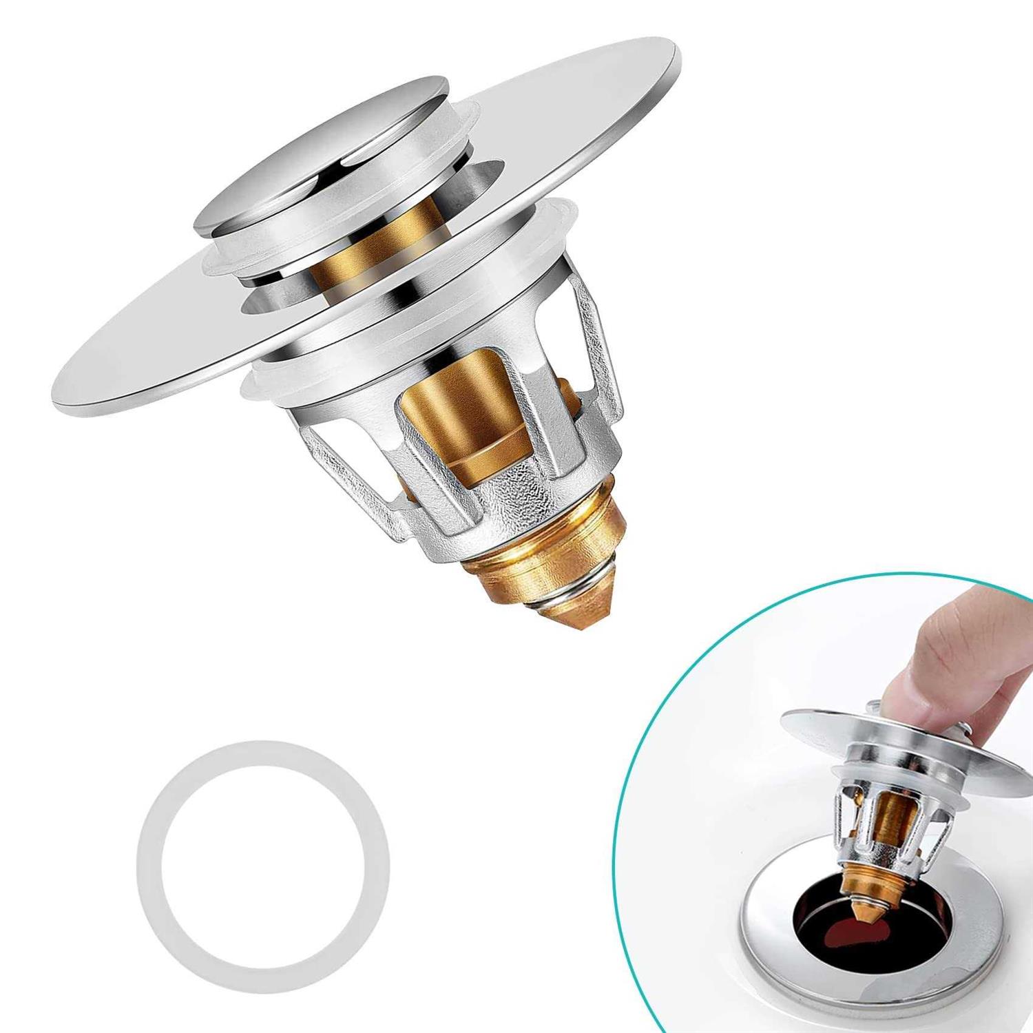 Universal Bathroom Sink Stopper 1.1~1.5” Bathtub Stopper for Kitchen Bathtub Sink Drains Anti Clogging Sink Drain Filter With Hair Catcher - Zenithce