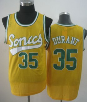 Seattle Supersonics #35 Kevin Durant 2003-04 Yellow Swingman Jersey - Zenithce