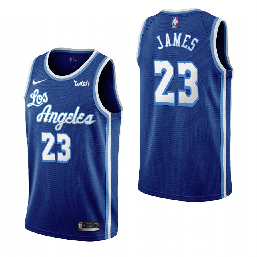 Los Angeles Lakers #23 Lebron James Blue 2019-20 Classic Edition Stitched Jersey - Zenithce