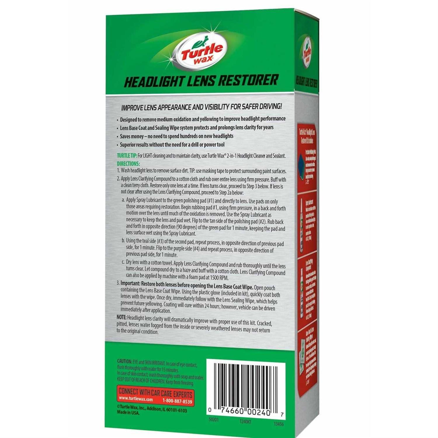 Turtle Wax Headlight Lens Restorer Kit - Zenithce
