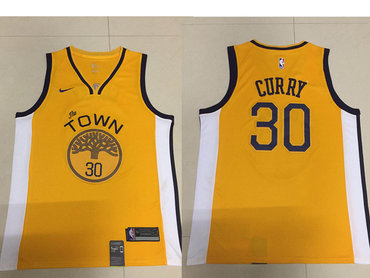 Golden State Warriors #30 Stephen Curry Yellow 2018/19 Swingman Earned Edition Jersey - Zenithce