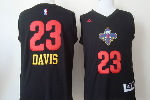 New Orleans Pelicans #23 Anthony Davis 2015 Black With Red Fashion Jersey - Zenithce