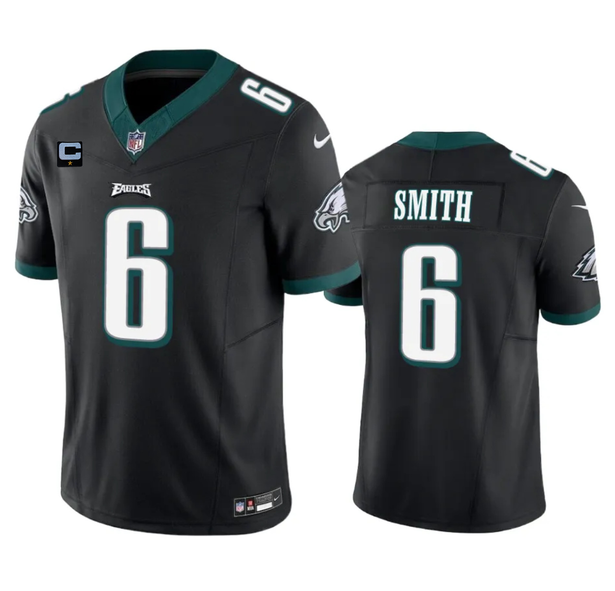 Philadelphia Eagles #6 DeVonta Smith Black 2023 F.U.S.E. With 1-Star C Patch Vapor Vapor Untouchable Limited Stitched Jersey - Zenithce