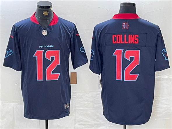 Houston Texans #12 Nico Collins Navy 2nd Alternate F.U.S.E. Vapor Limited Football Stitched Jersey - Zenithce