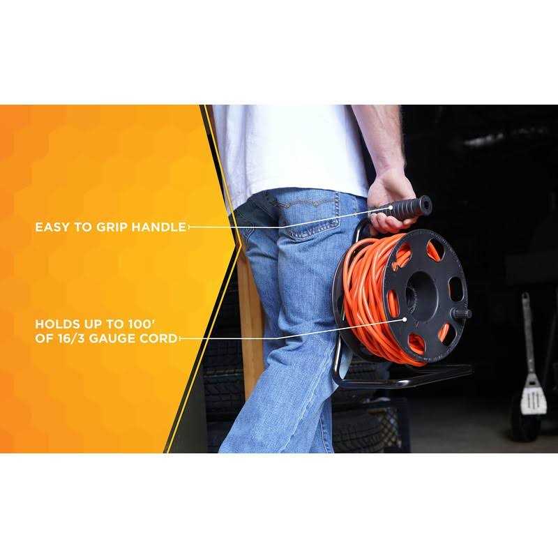 Woods 22849 Metal Extension Cord Reel Stand In Black - Zenithce