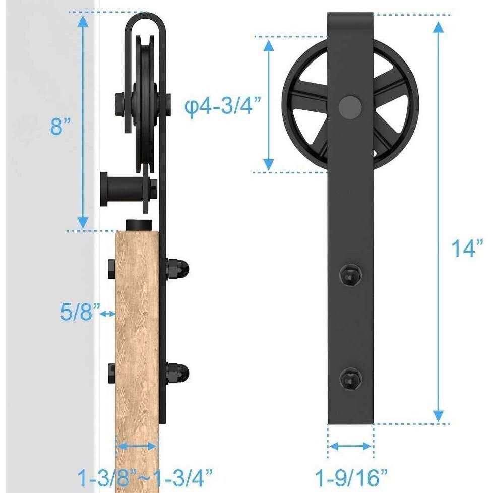 LAZ Sliding Standard Single Barn Door Hardware Kit Lazio Track Length - Zenithce