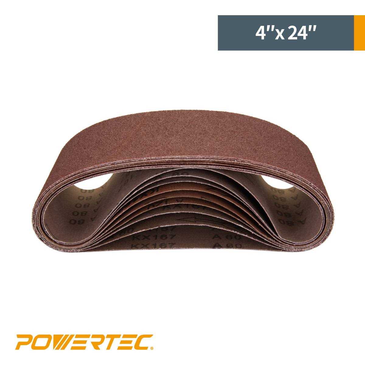 Powertec 3 x Sanding Belts Grit Aluminum Oxide Sanding Belt - Zenithce