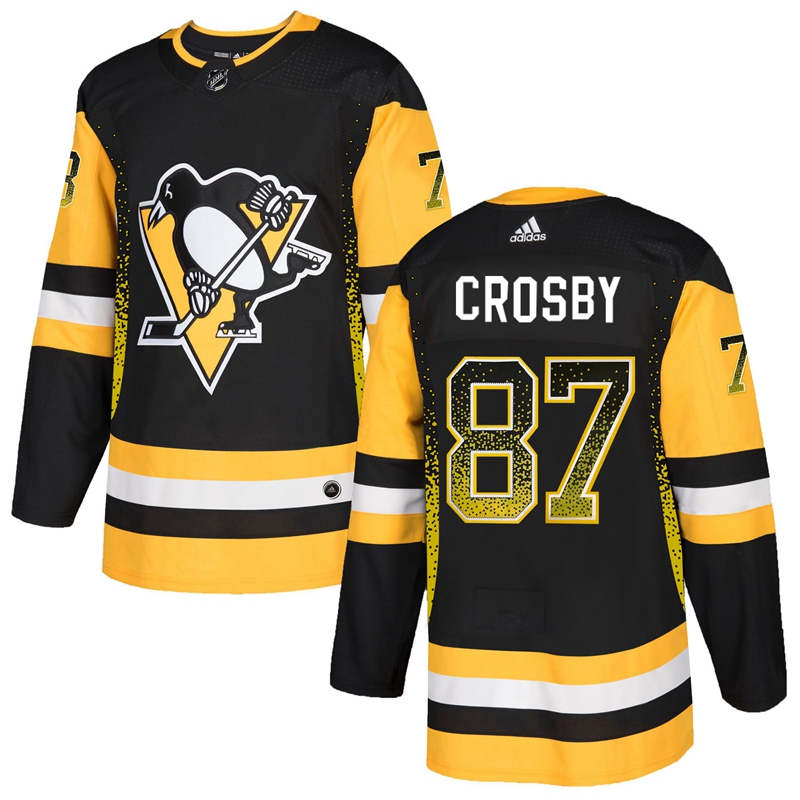 Pittsburgh Penguins #87 Sidney Crosby Black Drift Fashion Stitched Jersey - Zenithce