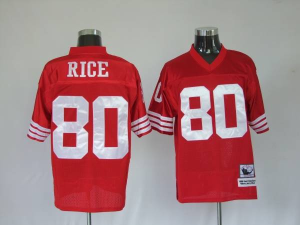 Mitchell And Ness 49ers Jerry Rice #80 Stitched Red Jersey - Zenithce