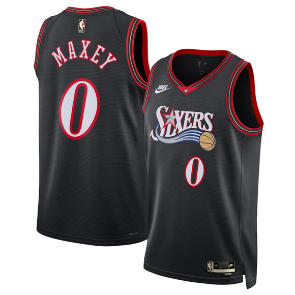 Philadelphia 76ers #0 Tyrese Maxey Black 2025 Classic Edition Stitched Jersey - Zenithce