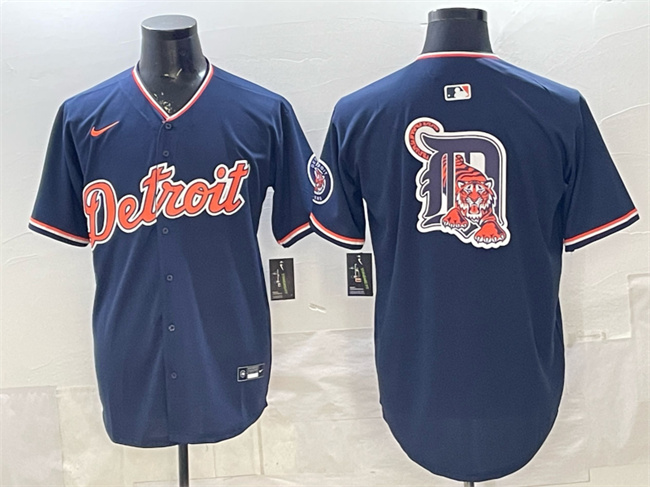 Detroit Tigers Team Big Logo Navy 2026 Alternate Vapor Premier Limited Stitched Jersey - Zenithce