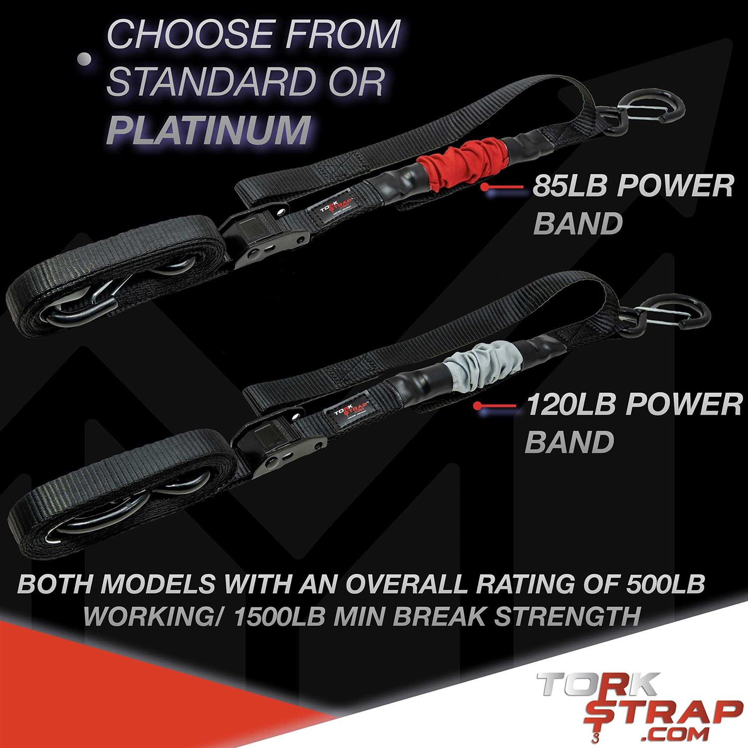 TorkStrap M500 10′ x 1” Spring Loaded Tie Down Straps Adapts to Load Shifts - Zenithce