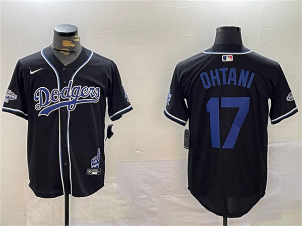 Los Angeles Dodgers #17 Shohei Ohtani Black 2024 World Series Champions Limited Stitched Jersey - Zenithce