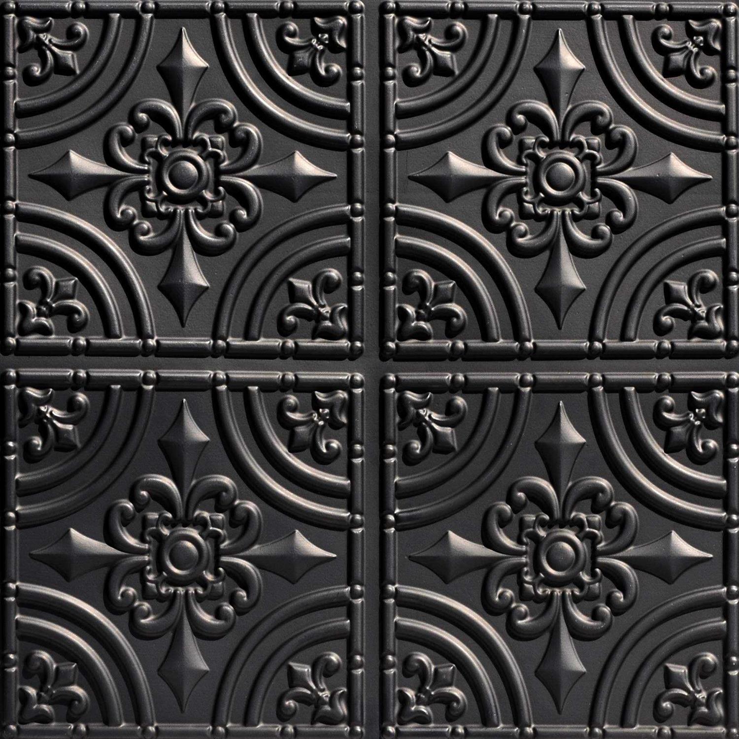From Plain To Beautiful In Hours Rustic Lattice 2 ft. x 2 ft. PVC Glue-up or Lay-in Ceiling Tile in Antique Copper - Zenithce