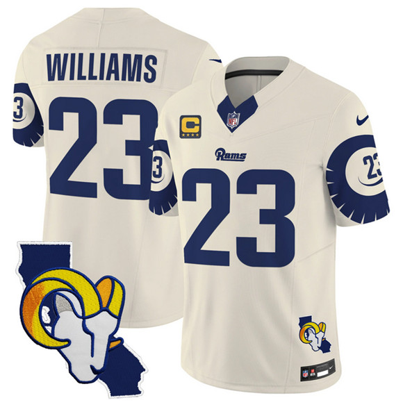 Los Angeles Rams #23 Kyren Williams Bone 2025 4-Star C Patch F.U.S.E. V2 Limited Stitched Jersey - Zenithce
