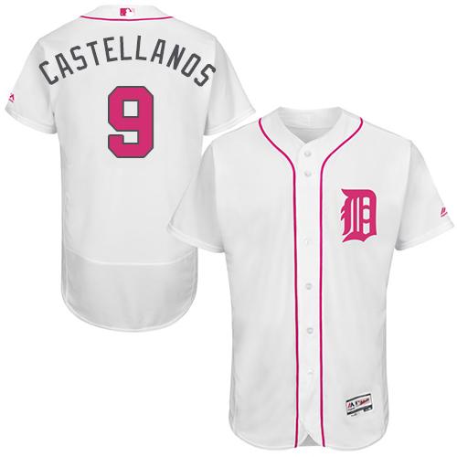 Tigers #9 Nick Castellanos White Flexbase Authentic Collection 2016 Mother's Day Stitched Jersey - Zenithce
