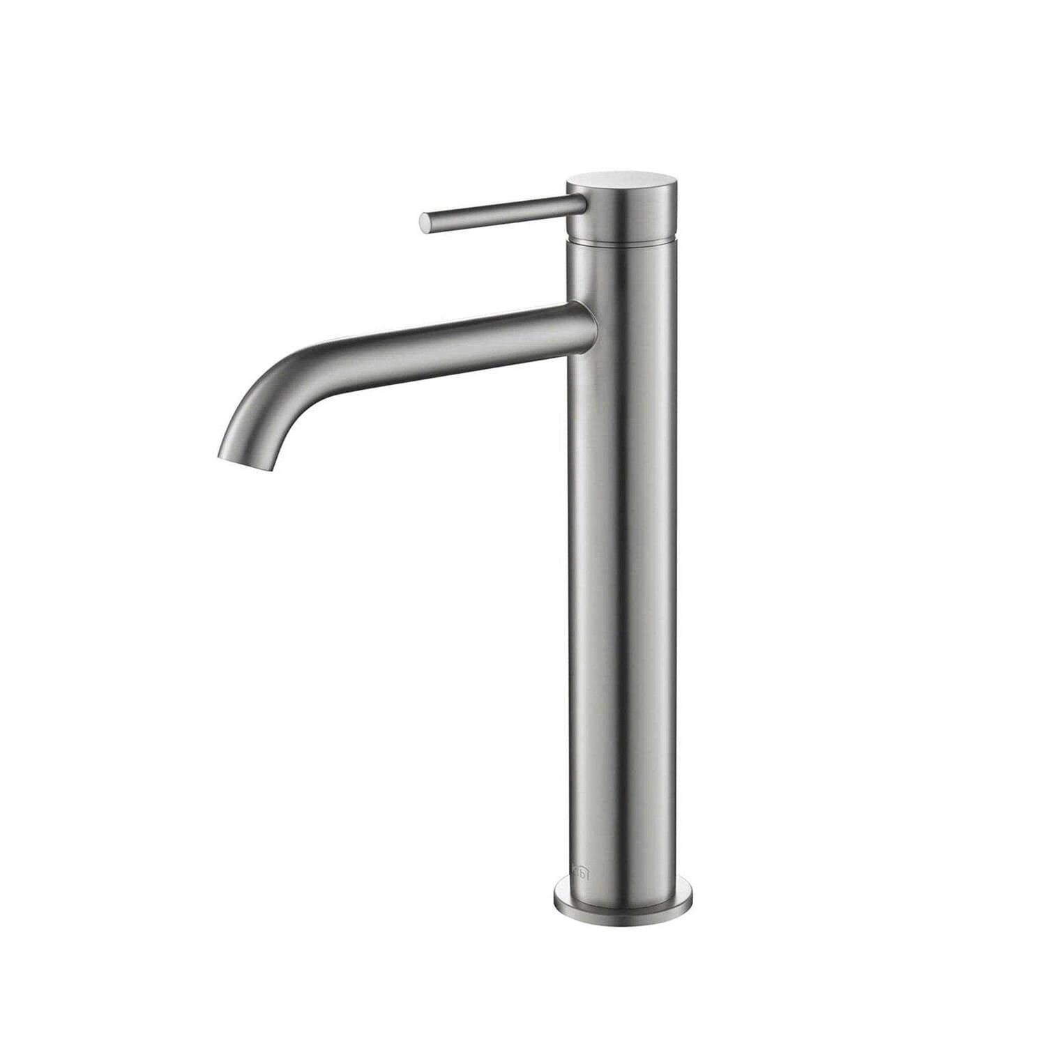 KIBI Circular Single Handle Solid Brass Bathroom Vessel Sink Faucet - Zenithce