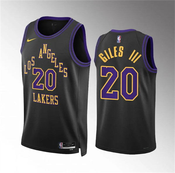 Los Angeles Lakers #20 Harry Giles Iii Black 2023-24 City Edition Stitched Jersey - Zenithce