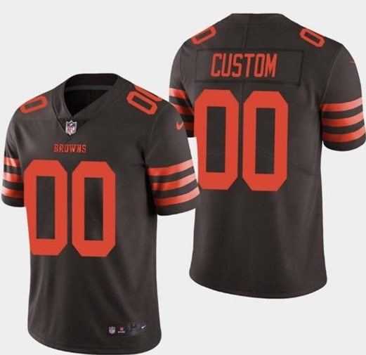 Cleveland Browns Customized Brown Rush Color Limited Stitched NFL Jersey - Zenithce