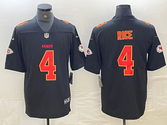 Kansas City Chiefs #4 Rashee Rice Black Vapor Untouchable Limited Stitched Jersey - Zenithce