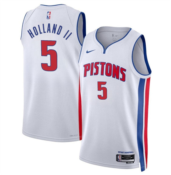 Detroit Pistons #5 Ron Holland II White 2024 Draft Association Edition Stitched Jersey - Zenithce