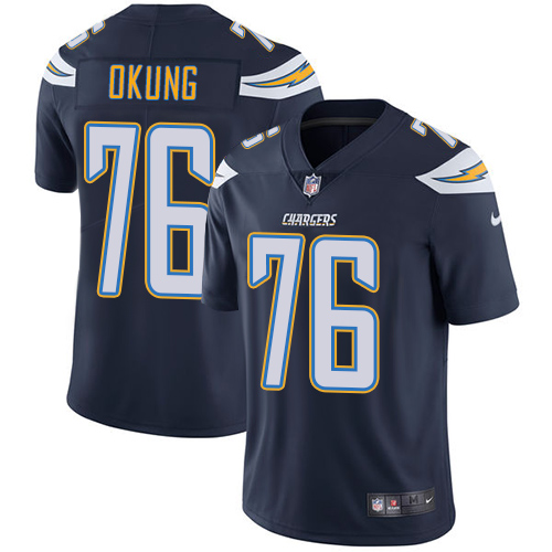 Los Angeles Chargers #76 Russell Okung Navy Blue Vapor Untouchable Limited Stitched Jersey - Zenithce