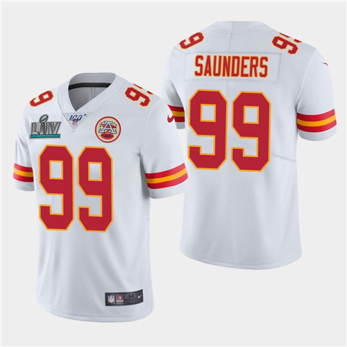 Chiefs #99 Khalen Saunders White Super Bowl LIV Vapor Untouchable Limited Stitched Jersey - Zenithce