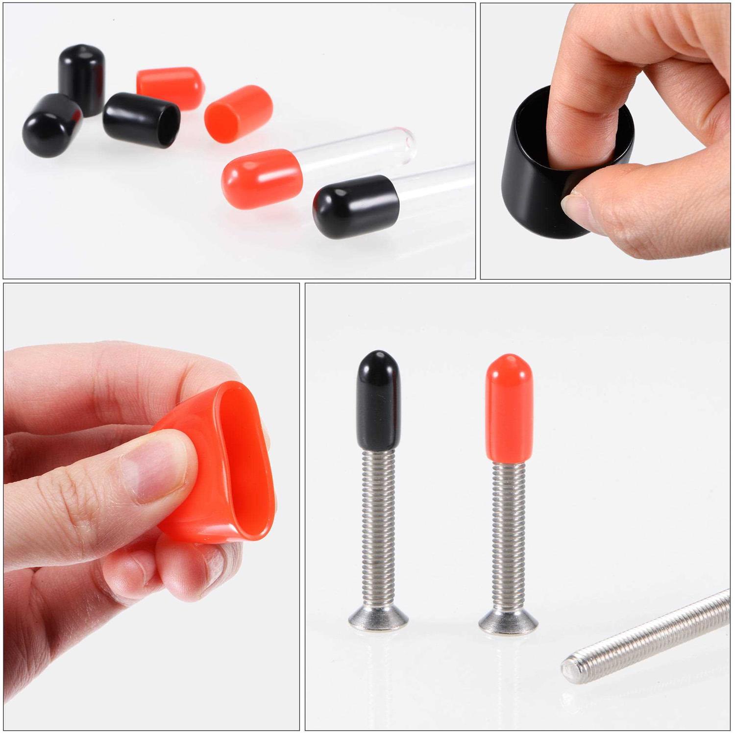 Harfington Round Rubber End Caps Vinyl Cover Screw Thread Protectors Assortment Kit - Zenithce