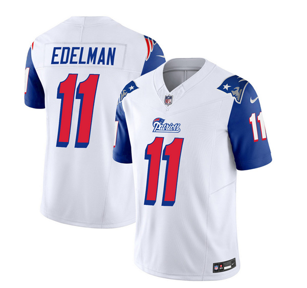 New England Patriots #11 Julian Edelman White Blue 2023 F.U.S.E. Vapor Limited Stitched Jersey - Zenithce