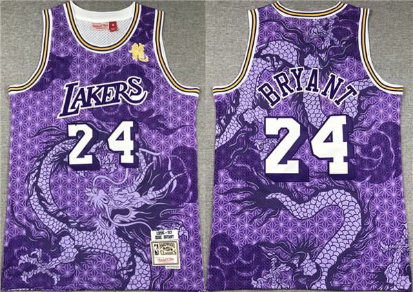 Los Angeles Lakers #24 Kobe Bryant Purple 1996-97 Throwback Jersey - Zenithce