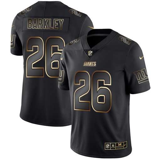 New York Giants #26 Saquon Barkley 2019 Black Gold Edition Stitched Jersey - Zenithce