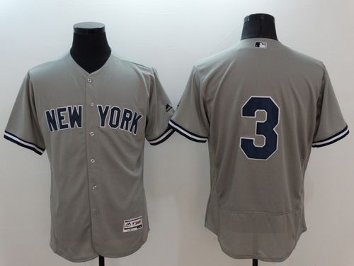 Yankees #3 Babe Ruth Grey Flexbase Authentic Collection Stitched Jersey - Zenithce