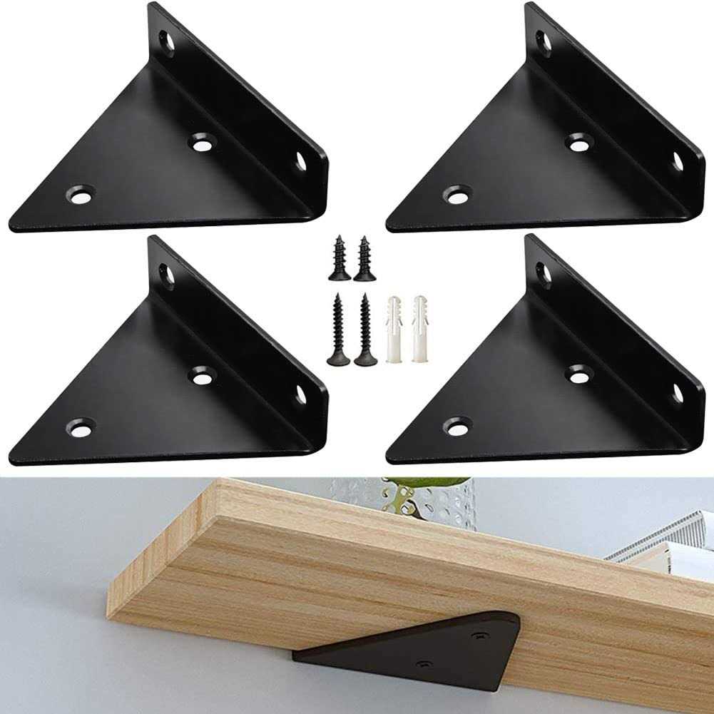 kaileyouxiangongsi White Shelf Bracket, 4 Pcs 3.1,Shelf Supports Hidden Brackets for Floating Wood Shelves - Zenithce